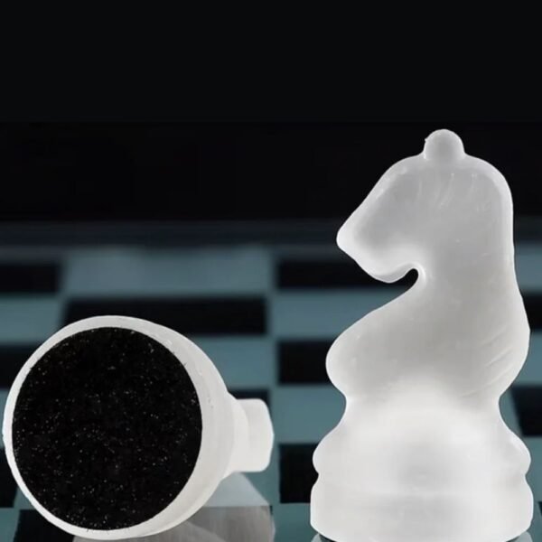 Ajedrez de Lujo en Cristal Transparente