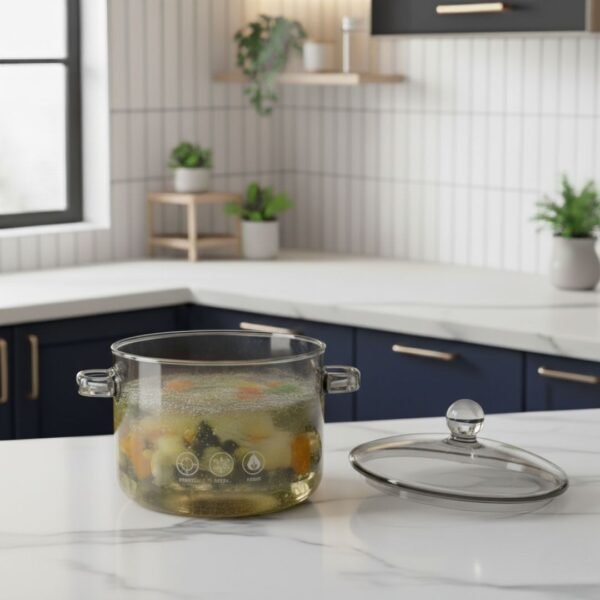 5 Olla de vidrio gris 1.5 litros