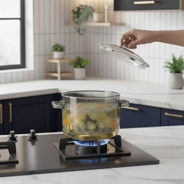 8 Olla de vidrio gris 1.5 litros